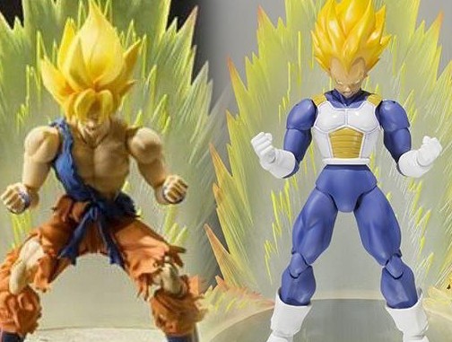 SH Figuarts Advanced Colors Vegeta and Super Saiyan Son Goku Warrior Awakening